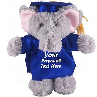 Plushland Plush Fyldt Animal Toys 8 tommer pr?senterer gaver til eksamen Day Personaliseret tekstnavn eller dit skolelogo p? kjole bedst til enhv
