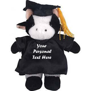 Plushland Plush Fyldt Animal Toys 12 tommer pr?senterer gaver til eksamen Day Personaliseret tekstnavn eller dit skolelogo p? kjole bedst til enh