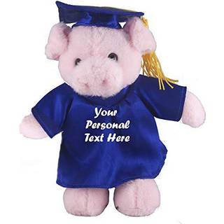 Plushland Plush Fyldt Animal Toys 8 tommer pr?senterer gaver til eksamen Day Personaliseret tekstnavn eller dit skolelogo p? kjole bedst til enhv