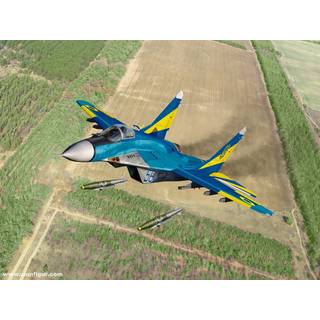 MiG-29 of Ukrainian Air Forces with JDAM-ER bombs