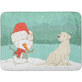 Caroline's Treasures Yellow Labrador Snowman Christmas Machine Washable Memory Foam Mat