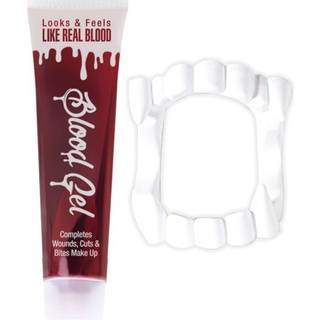 Kunstigt blod med vampyrtænder - 28 ml