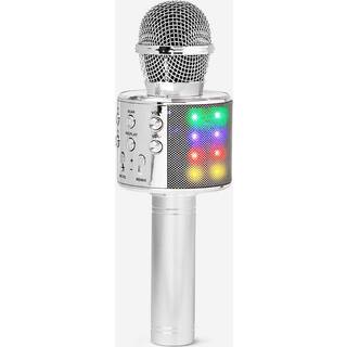 Karaoke-mikrofon i sølv