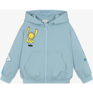 Stella McCartney Kids Printed cotton jersey hoodie - blue - Y 3
