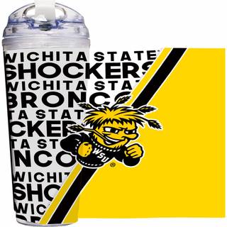 Rico Industries NCAA Wichita State Shockers Standard 24oz akryl tumbler med h?ngslet l?g officielt licenseret dobbeltv?gstumbler med halm