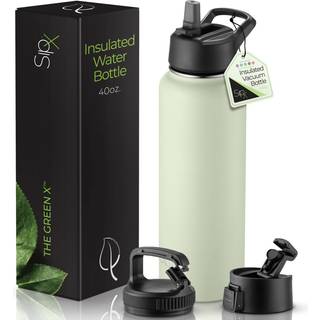 SIPX tredobbeltisoleret vandflaske 40 oz i rustfrit st?l. Med 3 l?g BPA-fri genanvendelig isoleret vandflaske holder kold 24 timers metal vandfla