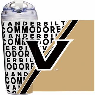 Rico Industries NCAA Vanderbilt Commodores Standard 24oz akryl tumbler med h?ngslet l?g officielt licenseret dobbeltv?gstumbler med str?