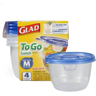 Gladware til at gå frokost madopbevaringscontainere Medium Round holder 32 ounces mad 4 tællingssæt
