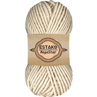 Estako Megastar 75% akryl 25% uldgarn blød tykket voluminøs vægt #5 for hækling og strikning 3,52 oz (100 g) / 120 år (110 m) (67011 - sten)