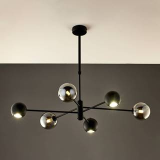 Glas hængelampe Moka Jupiter, dæmpbar, Sort, Stue/spisestue, Metal, Moderne