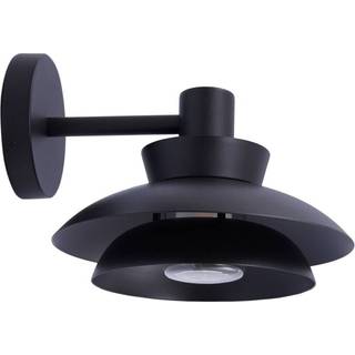 Lucande udendørs væglampe Thais, sort, metal, Ø 25 cm
