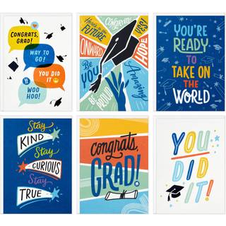 Hallmark Graduation Cards Bulk Sortment Her er til fremtiden (36 kort og konvolutter 6 design)
