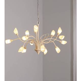 Glas hængelampe Gloriosa Jupiter, dæmpbar, Creme/amber, Stue/spisestue, Metal