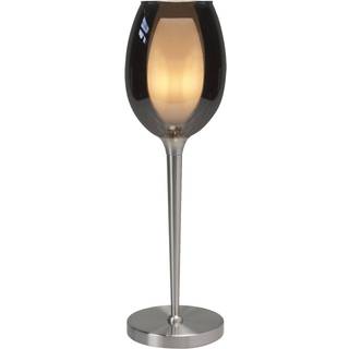 HighLight Bordlampe Belle, Aluminium/grå/zink, Stue/spisestue, Glas, Moderne, bordlampe