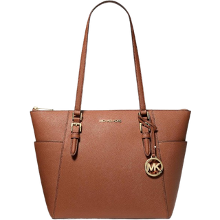 MK Charlotte Large Saffiano Leather Top-Zip Tote Bag - Brown - Michael Kors - ONE SIZE