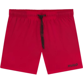 Fuldt forede badeshorts med logo i kontrastfarve
