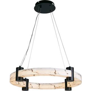 Moonbeam LED-hængelampe, ring, sort, hvid, metal