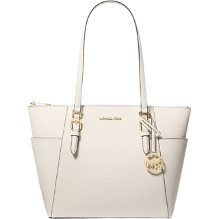 MK Charlotte Large Saffiano Leather Top-Zip Tote Bag - Natural - Michael Kors - ONE SIZE