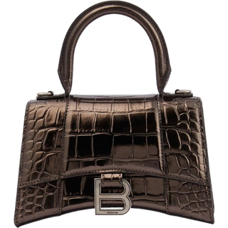 Balenciaga Hourglass XS croc-effect leather tote bag - metallic - One Size