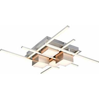 LED-loftlampe Roger, nikkel mat, metal, CCT, fjernbetj.