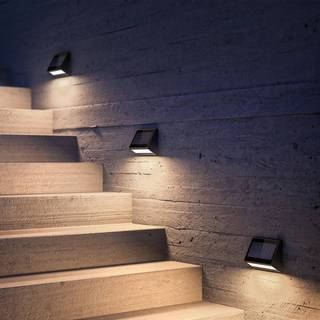 KLEWE LED-væglampe ECOSTEP, antracit, 17 cm, IP65