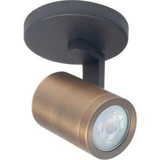 Loftspot Halo, sort/messing poleret Ø 10 cm 1-lys.