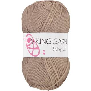 Viking Baby Ull 307 Beige Indhold: 100% Merino Superwash uld Vægt/længde: 50 g = ca. 175 meter Anbefalede pinde: 3 mm Strikkefasthed: 10 cm = 28 m Finvask, max 40°C / Brug aldrig skyllemiddel / Tørres fladt.