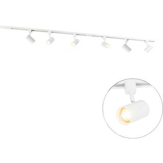 Modernt skinnesystem med 6 hvide spots 1-faset 200 cm - Iconic Jeana