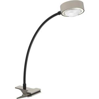 LIGHTME Klemmelampe Powerlens Flex, Aluminium/grå/zink, Arbejdsværelse, Metal, Moderne