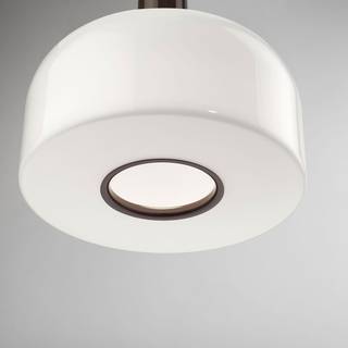 FLOS hængelampe Bellhop Glass S1, chokoladebrun, Ø 33 cm