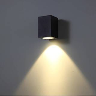 LEDlife 3W væglampe - Sort, firkantet, inde / ude, IP65, inkl. lyskilde - Dæmpbar : Ikke dæmpbar, Kulør : Varm