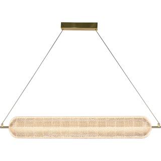 Capsule LED-hængelampe, lang, messingfarvet, jern, akryl