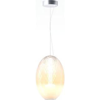 Maytoni Bruma hængelampe i glas, krom/hvid, højde 40 cm