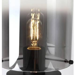 Sweden bordlampe, sort/røggrå, stål, glas, E27