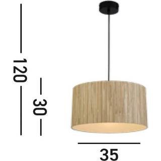 Meadow hængelampe, brun, sort, naturfiber, stål