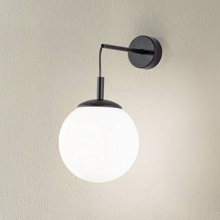 Esme væglampe, hvid, højde 45 cm, glas, kugle, E27