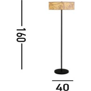 Isla gulvlampe, Ø 40 cm, brun, beige, bambus, stål