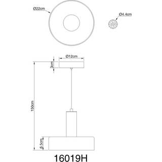 Grant LED-hængelampe, Ø 22 cm, røgfarvet grå, glas