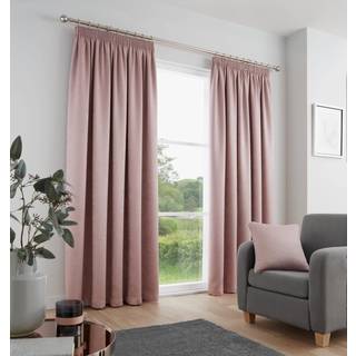 Fusion Fusion Blush Pink Galaxy Room Darkening Woven Pair of Pencil Pleat Curtains