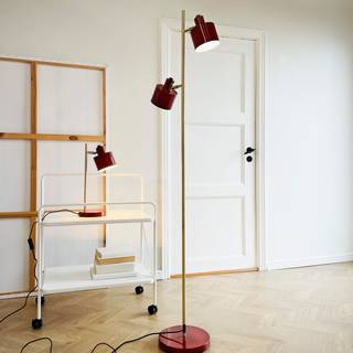 Ocean Gulvlampe - Mørkerød / Messing
