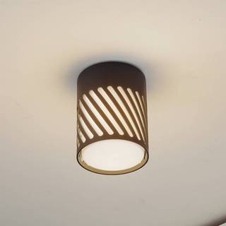 Lindby udendørs loftlampe Lurinda, 10,5 cm, sort, aluminium,