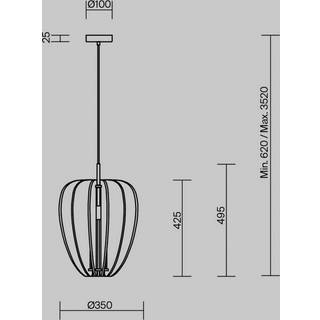 Maytoni hængelampe Cambio, sort, Ø 35 cm, filt, E27