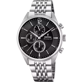 Herre Festina F20285/4 Sort Sølv Ur