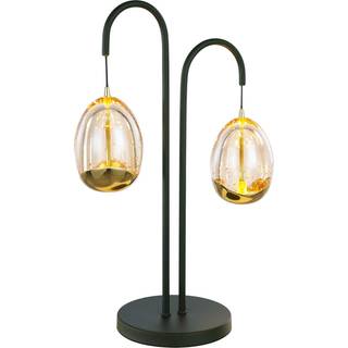 Golden Egg bordlampe sort/amber 45 cm 2 lyskilder metal/glas