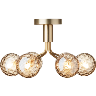 Apiales 6 Ceiling lysekrone, brushed brass / optic gold • NUURA