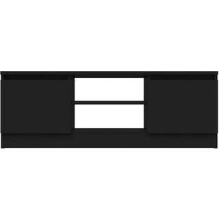 Tv-Bord Med Låge 102X30X36 Cm Etræsfarve - Sort