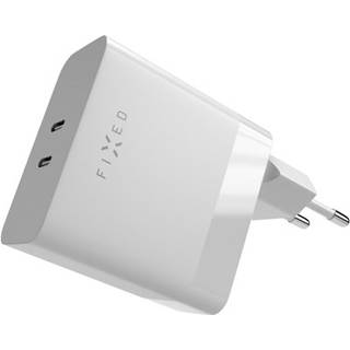 Fixed 65W PD 2x USB-C Hurtig Vægoplader - Hvid