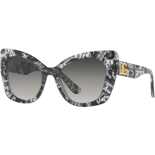 Dolce & Gabbana Kvinde DG4405 32878G Solbriller Acetat Sort Grå Sommerfugl Normal Skygge