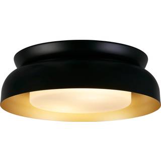 Kendal loftlampe, sort/guld, stål, glas