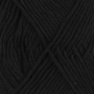 DROPS Cotton Light 20 Sort (Uni Colour) Indhold: 50% Bomuld, 50% Polyester Garngruppe: B (20 - 22 masker) / 8 ply / DK / worsted Vægt/længde: 50 g = ca. 105 meter Anbefalede pinde: 4 mm Strikkefasthed: 10 x 10 cm = 21 m x 28 p Finvask 40º / Tørres fladt.